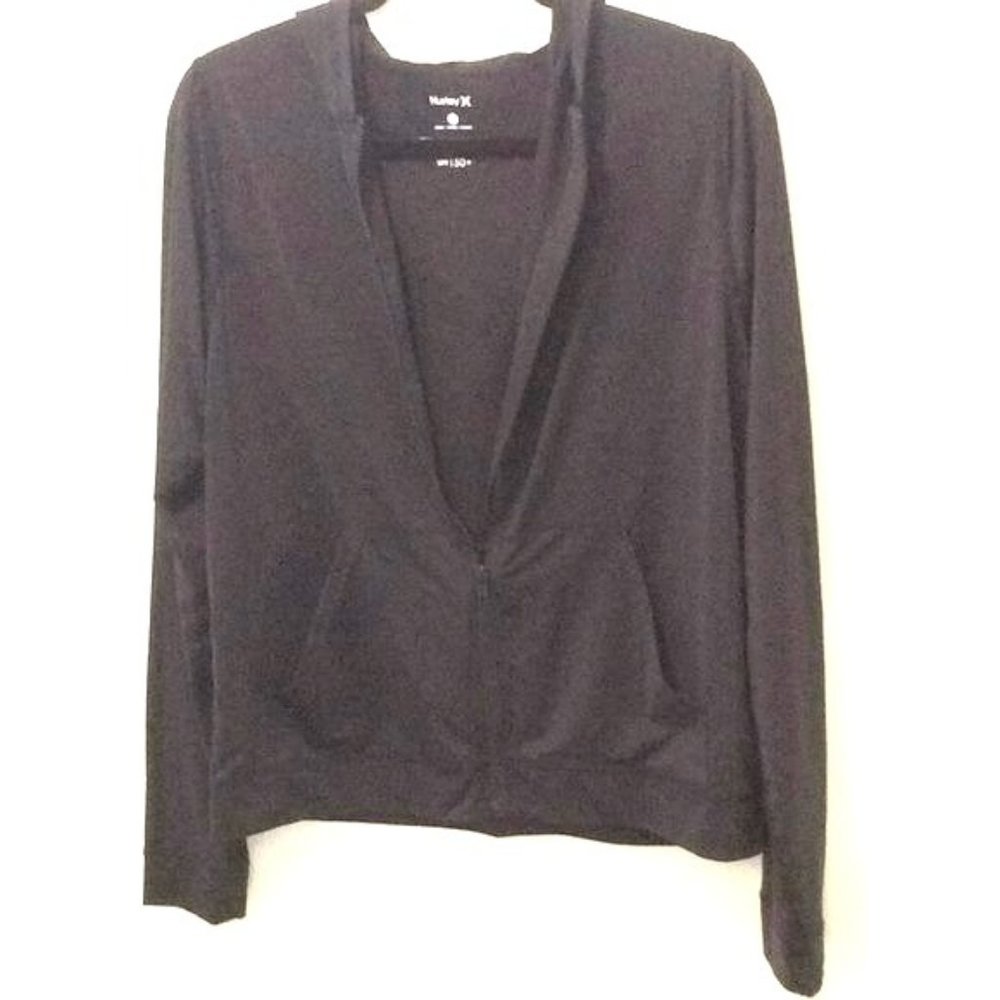 Hurley Women's Lightweight Hoodie: Comfortable Black Hoodie in Size L